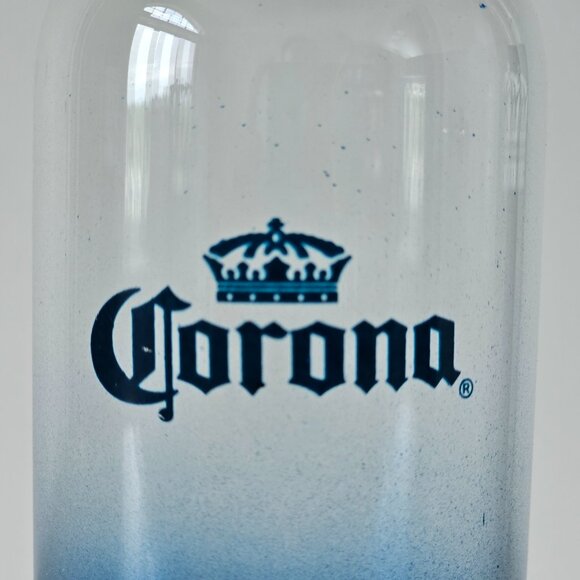 NIB CORONA Blue Fade Gradient Glass Water Bottle Metal Cap With D-Ring Holder - Picture 7 of 9